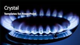  Presentation with natural gas - Presentation theme having blue gas stove background and a black colored foreground