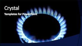  Presentation with blue fire - Slide set featuring blue gas stove background and a black colored foreground