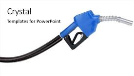  Presentation with pump - PPT theme consisting of blue gasoline pistol pump gun background and a white colored foreground