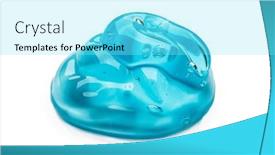  Presentation with container - Colorful slide set enhanced with ointment - blue gel container isolated backdrop and a arctic colored foreground