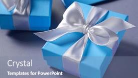  Presentation with gift ribbon - Presentation consisting of blue-gift-boxes background and a seafoam green colored foreground