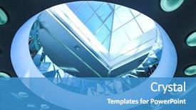  Presentation with glass ceiling - Presentation with architecture lighting shadow - blue glass ceiling with concentric background and a light blue colored foreground