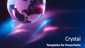  Presentation with blue pink - Audience pleasing presentation theme consisting of blue glass earth globe backdrop and a navy blue colored foreground