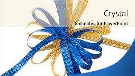  Presentation with white gold - Amazing theme having blue gold - bow isolated on white background backdrop and a blonde colored foreground