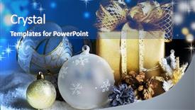  Presentation with blue gold - Slides featuring blue gold - christmas background background and a ocean colored foreground