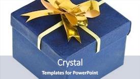  Presentation with white gold - Audience pleasing presentation theme consisting of blue gold - gift box isolated on white backdrop and a ocean colored foreground