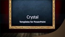  Presentation with room - Audience pleasing slide deck consisting of blue gold - room with large picture backdrop and a wine colored foreground