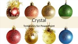 Presentation with christmas balls disco ball - Slides having blue gold - set of christmas balls isolated background and a blonde colored foreground