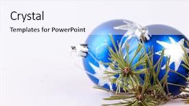  Presentation with decoration - PPT layouts featuring blue gold abstract - christmas decoration background and a sky blue colored foreground