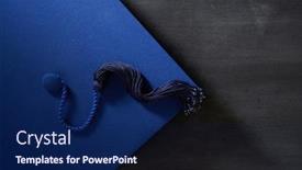  Presentation with blackboard - Beautiful slide deck featuring blue-graduates-hat backdrop and a navy blue colored foreground