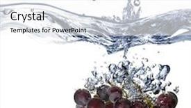  Presentation with blue water splash isolated - Audience pleasing presentation design consisting of blue grape dropped into water backdrop and a white colored foreground