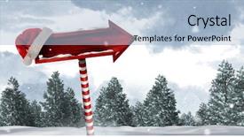  Presentation with christmas blank wooden signboard - Beautiful presentation featuring blue gray background - digital composite of wooden signpost backdrop and a light blue colored foreground