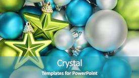  Presentation with green star - PPT theme enhanced with blue green - closeup on glitter star background and a teal colored foreground