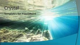  Presentation with blue wave - Colorful slide set enhanced with blue green - underwater world on wave background backdrop and a soft green colored foreground