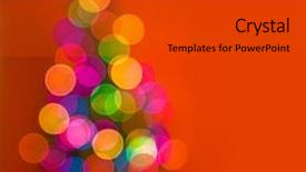  Presentation with christmas lights - Cool new slide deck with blue green circle - christmas tree with defocused lights backdrop and a dark gray colored foreground