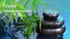  Presentation with water life - PPT theme enhanced with blue green circle - spa still life with stone background and a seafoam green colored foreground