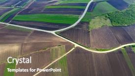  Presentation with agriculture - Amazing presentation theme having blue green curves - aerial view of curving road backdrop and a violet colored foreground