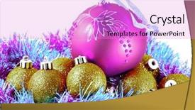  Presentation with christmas balls disco ball - Theme with blue green ribbon - christmas decorations - balls background and a  colored foreground