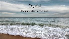  Presentation with coral reefs blue water beautiful sky - PPT theme enhanced with blue green waves - beautiful seashore with calm waters background and a  colored foreground