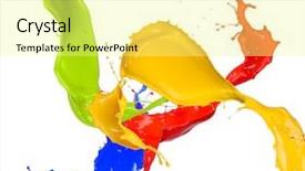  Presentation with green blue waves - Cool new presentation design with blue green waves - colored paint splashes isolated backdrop and a blonde colored foreground