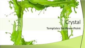  Presentation with frame - PPT theme featuring blue green waves - colored splashes frame isolated background and a soft green colored foreground