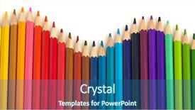  Presentation with blue wave - Audience pleasing PPT theme consisting of blue green waves - extreme closeup of crayons wave backdrop and a ocean colored foreground