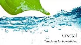  Presentation with green waves - PPT layouts consisting of blue green waves - leaf with splash isolated background and a white colored foreground