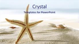  Presentation with green blue waves - PPT theme consisting of blue green waves - sunrise on the beach background and a sky blue colored foreground