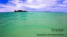  Presentation with sea - Colorful slide deck enhanced with blue green waves - tropical sea andaman sea backdrop and a  colored foreground