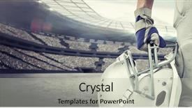  Presentation with football blue - Cool new slides with blue grey - close-up of american football player backdrop and a light gray colored foreground