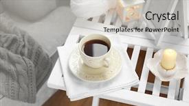  Presentation with tea and coffee - Amazing PPT layouts having blue grey - cup of tea on coffee backdrop and a light gray colored foreground