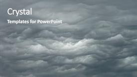 Presentation with storm - Audience pleasing PPT theme consisting of blue grey - rainy cloudy sky backdrop and a gray colored foreground