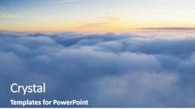  Presentation with sunrise - Amazing PPT theme having blue grey orange - beautiful sunrise cloudy sky backdrop and a ocean colored foreground