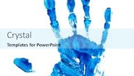  Presentation with hand print - Theme enhanced with blue-hand-print-isolated background and a arctic colored foreground