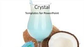  Presentation with hawaii - Presentation theme featuring blue hawaii cocktail and coconuts isolated on white background background and a white colored foreground