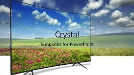  Presentation with nature - Slide deck consisting of blue hd - 4k monitor isolated on white background and a light blue colored foreground