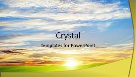  Presentation with grass texture on green - Presentation enhanced with blue hd - green grass landscape at sunset background and a  colored foreground