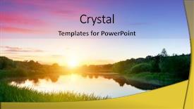  Presentation with peaceful - Cool new presentation theme with blue hd - lake in forest at sunset backdrop and a light blue colored foreground