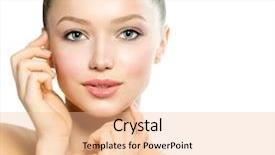  Presentation with girl model - Presentation design enhanced with blue head - beauty model girl portrait beautiful background and a  colored foreground