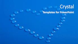  Presentation with water droplets - Beautiful presentation theme featuring blue heart shape of water droplets backdrop and a gray colored foreground