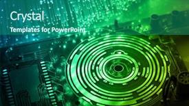  Presentation with optical - Colorful theme enhanced with blue high technology - fibre optical backdrop and a ocean colored foreground