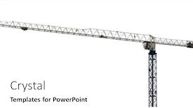  Presentation with crane - PPT layouts having blue-hoisting-crane-isolate background and a white colored foreground