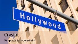  Presentation with hollywood star - Presentation featuring blue hollywood blvd street sign background and a lemonade colored foreground