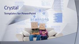  Presentation with holographic - Colorful slide deck enhanced with blue holographic finger print backdrop and a sky blue colored foreground