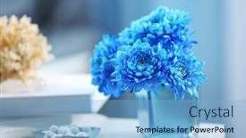  Presentation with decor - PPT layouts enhanced with blue home decor on bedside table in the room background and a light blue colored foreground