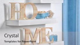  Presentation with decor - PPT theme having blue home decor background and a soft green colored foreground