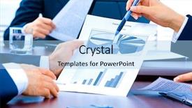  Presentation with discussion - Slides consisting of blue human - hands of businesspeople during discussion background and a light blue colored foreground