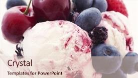  Presentation with ice blue - Cool new PPT layouts with blue ice - icecream with fruits backdrop and a lemonade colored foreground