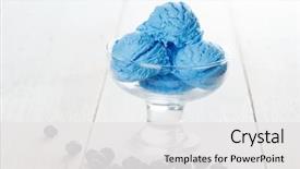  Presentation with ice blue - Theme with blue ice cream in cup background and a white colored foreground