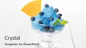  Presentation with ice blue - Slide set enhanced with blue ice cream in glass background and a white colored foreground